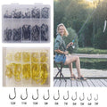 Fishing Hooks Octopus Style 100pcs Chemically Sharpened Assorted Sizes 3-12 - Gold V528-FISHINGHOOK-GLOD-478171