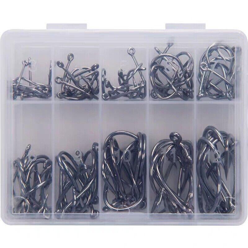 Fishing Hooks Octopus Style 100pcs Chemically Sharpened Assorted Sizes 3-12 - Gold V528-FISHINGHOOK-GLOD-478171
