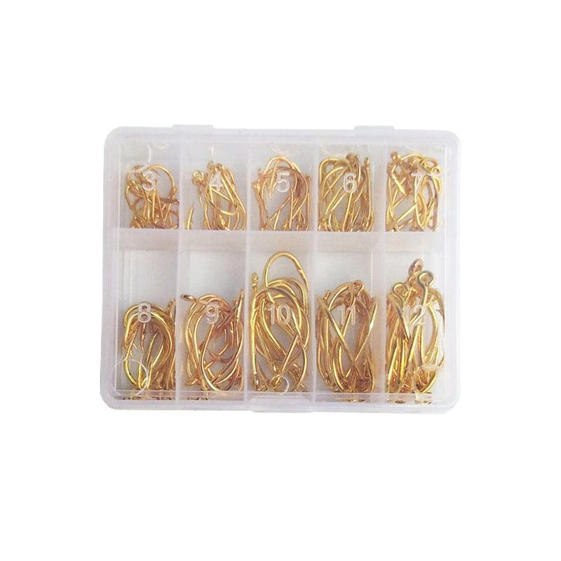 Fishing Hooks Octopus Style 100pcs Chemically Sharpened Assorted Sizes 3-12 - Gold V528-FISHINGHOOK-GLOD-478171