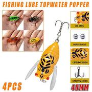 4X Winged Cicada 40mm Fishing Lure Topwater Popper Freshwater Bream Bass Bream V528-FISHINGLURE-4PCS-462069