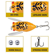 4X Winged Cicada 40mm Fishing Lure Topwater Popper Freshwater Bream Bass Bream V528-FISHINGLURE-4PCS-462069