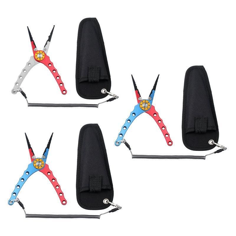 Aluminium Fishing Pliers Hook Remover Line Cutter Braid Mono Split Ring Fish Grip - Blue+Silver V528-FISHINGPLIER-BLUESILVER-488950