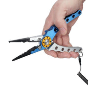 Aluminium Fishing Pliers Hook Remover Line Cutter Braid Mono Split Ring Fish Grip - Blue+Silver V528-FISHINGPLIER-BLUESILVER-488950