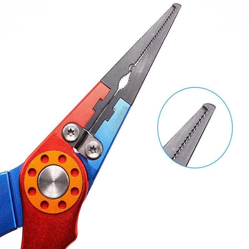 Aluminium Fishing Pliers Hook Remover Line Cutter Braid Mono Split Ring Fish Grip - Blue+Silver V528-FISHINGPLIER-BLUESILVER-488950