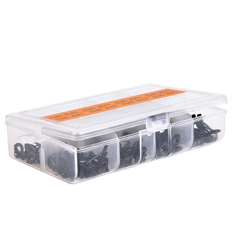 80 Fishing Rod Guide Set Tackle Tips Repair Kits Ring 8 Size Stainless Steel Box V528-FISHINGSET-80PCS-124177