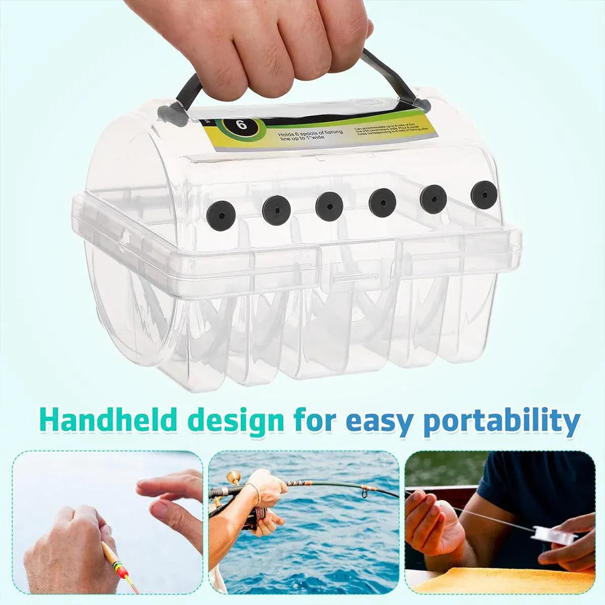 Multifunctional Fishing Line Organizer Storage Box Tackle Management Holder V528-FISHLINE-REEL-BOX-502510