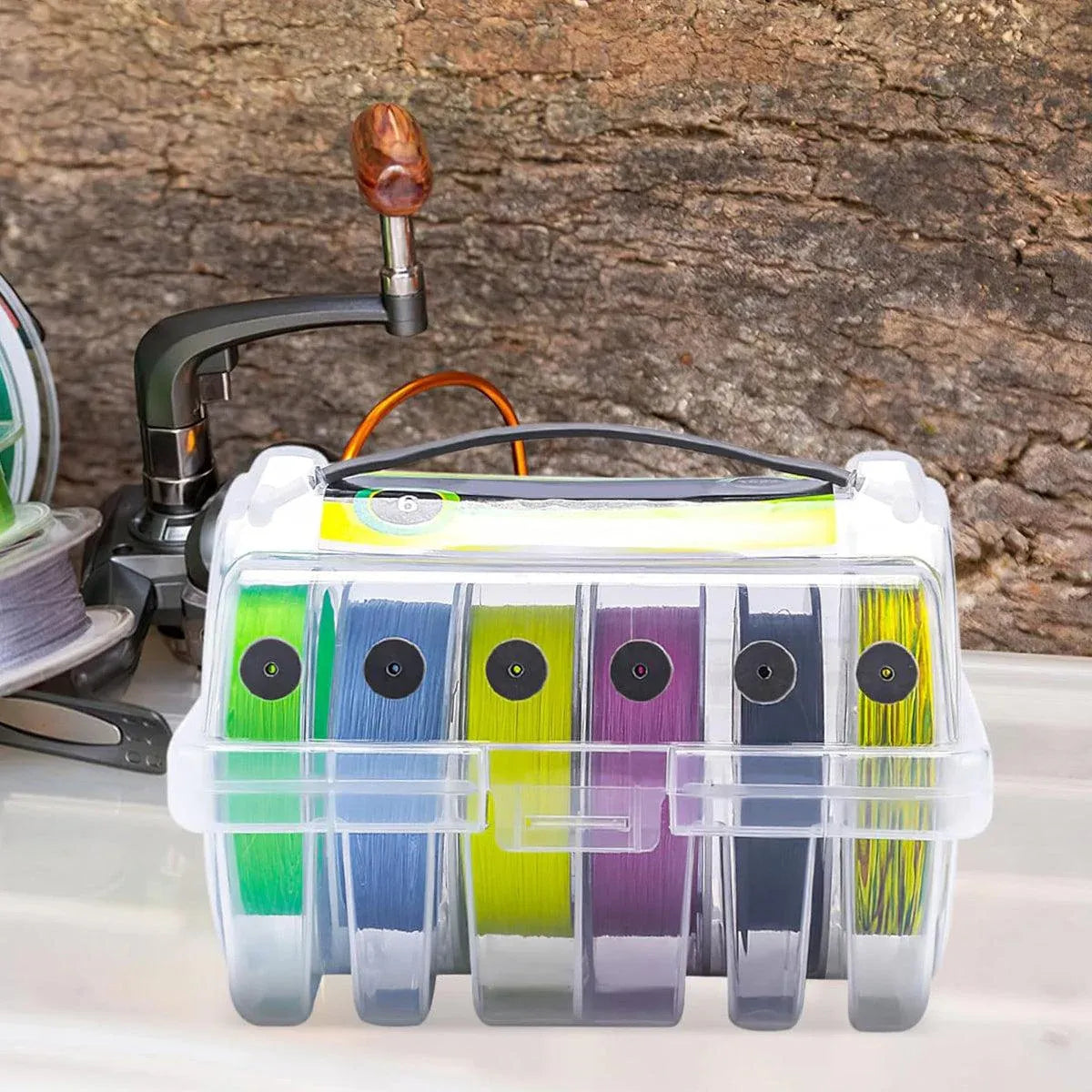Multifunctional Fishing Line Organizer Storage Box Tackle Management Holder V528-FISHLINE-REEL-BOX-502510