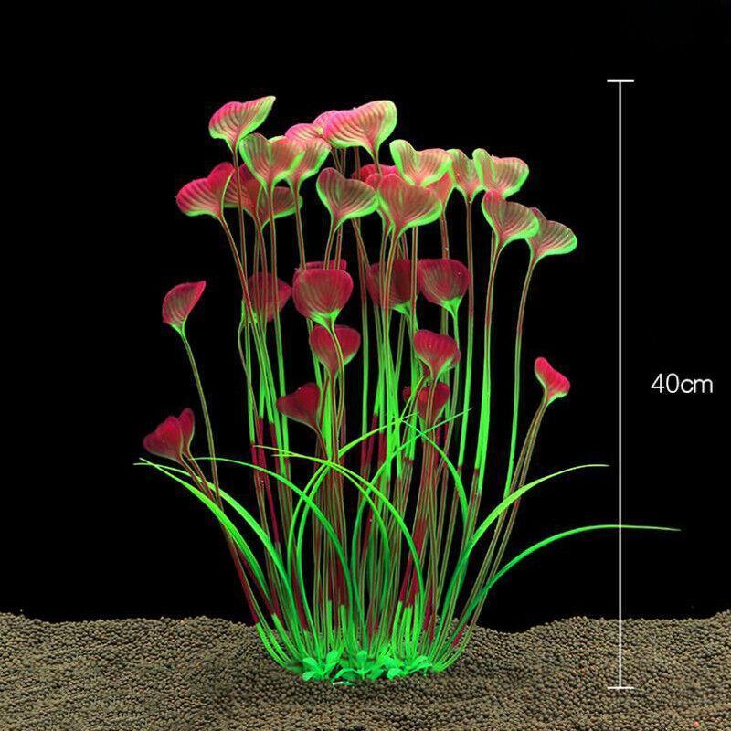 Aquarium 40cm Artificial Simulation Water Plants Fish Tank Plant Grass Decor - Pink V528-FISHTANKPLANT-PINK-380332
