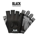 L Size Women Fitness Gym Training Gloves Half Finger Gel Weight Lifting Workout Gloves - Black V528-FITNESSGLOVES-BLACK-L-62843