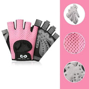L Size Women Fitness Gym Training Gloves Half Finger Gel Weight Lifting Workout Gloves - Black V528-FITNESSGLOVES-BLACK-L-62843