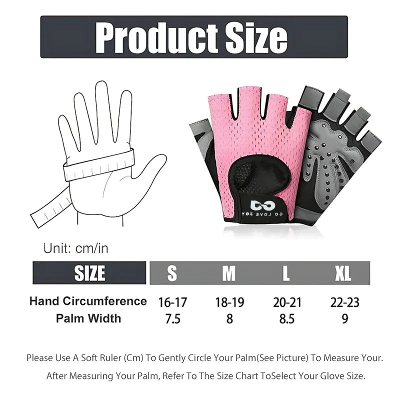 L Size Women Fitness Gym Training Gloves Half Finger Gel Weight Lifting Workout Gloves - Black V528-FITNESSGLOVES-BLACK-L-62843