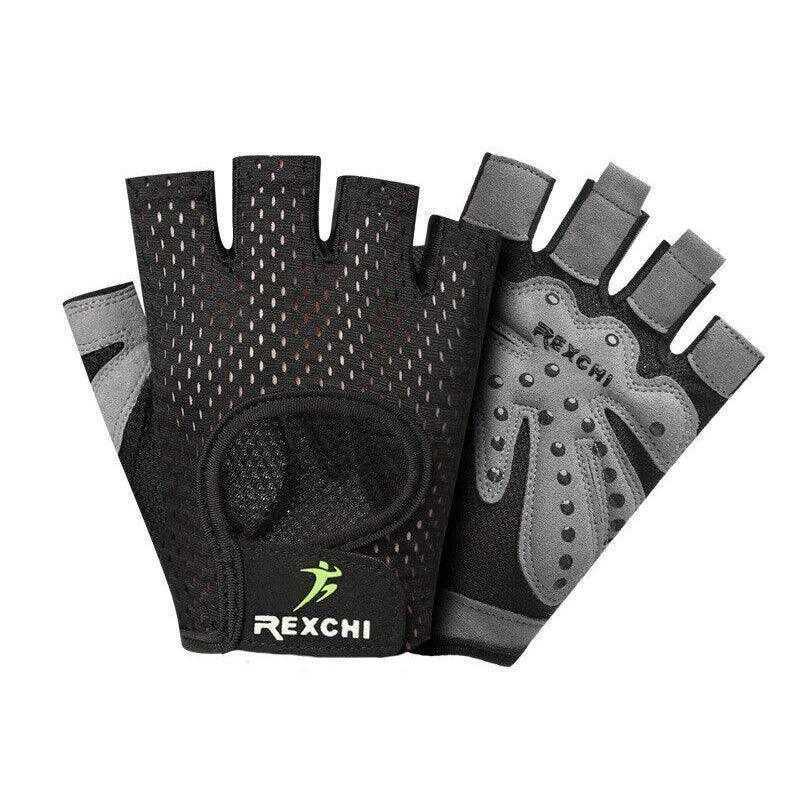 M Size Women Fitness Gym Training Gloves Half Finger Gel Weight Lifting Workout Gloves - Black V528-FITNESSGLOVES-BLACK-M-70851