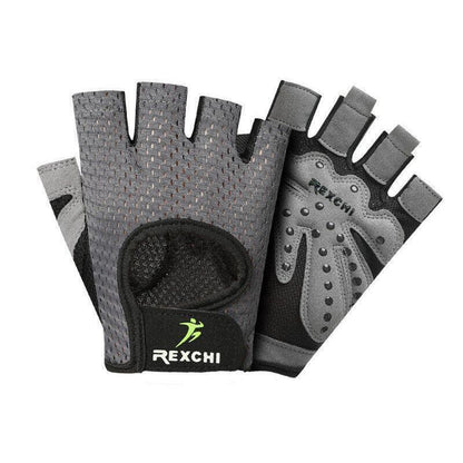 M Size Women Fitness Gym Training Gloves Half Finger Gel Weight Lifting Workout Gloves - Black V528-FITNESSGLOVES-BLACK-M-70851