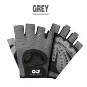 L Size Women Fitness Gym Training Gloves Half Finger Gel Weight Lifting Workout Gloves - Grey V528-FITNESSGLOVES-GREY-L-89463