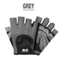 L Size Women Fitness Gym Training Gloves Half Finger Gel Weight Lifting Workout Gloves - Grey V528-FITNESSGLOVES-GREY-L-89463