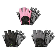 M Size Women Fitness Gym Training Gloves Half Finger Gel Weight Lifting Workout Gloves - Grey V528-FITNESSGLOVES-GREY-M-34200