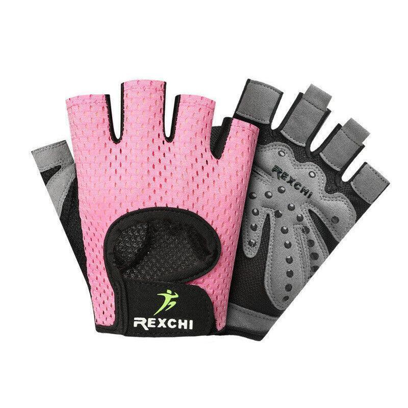 M Size Women Fitness Gym Training Gloves Half Finger Gel Weight Lifting Workout Gloves - Grey V528-FITNESSGLOVES-GREY-M-34200