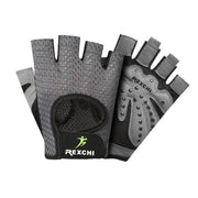 M Size Women Fitness Gym Training Gloves Half Finger Gel Weight Lifting Workout Gloves - Grey V528-FITNESSGLOVES-GREY-M-34200