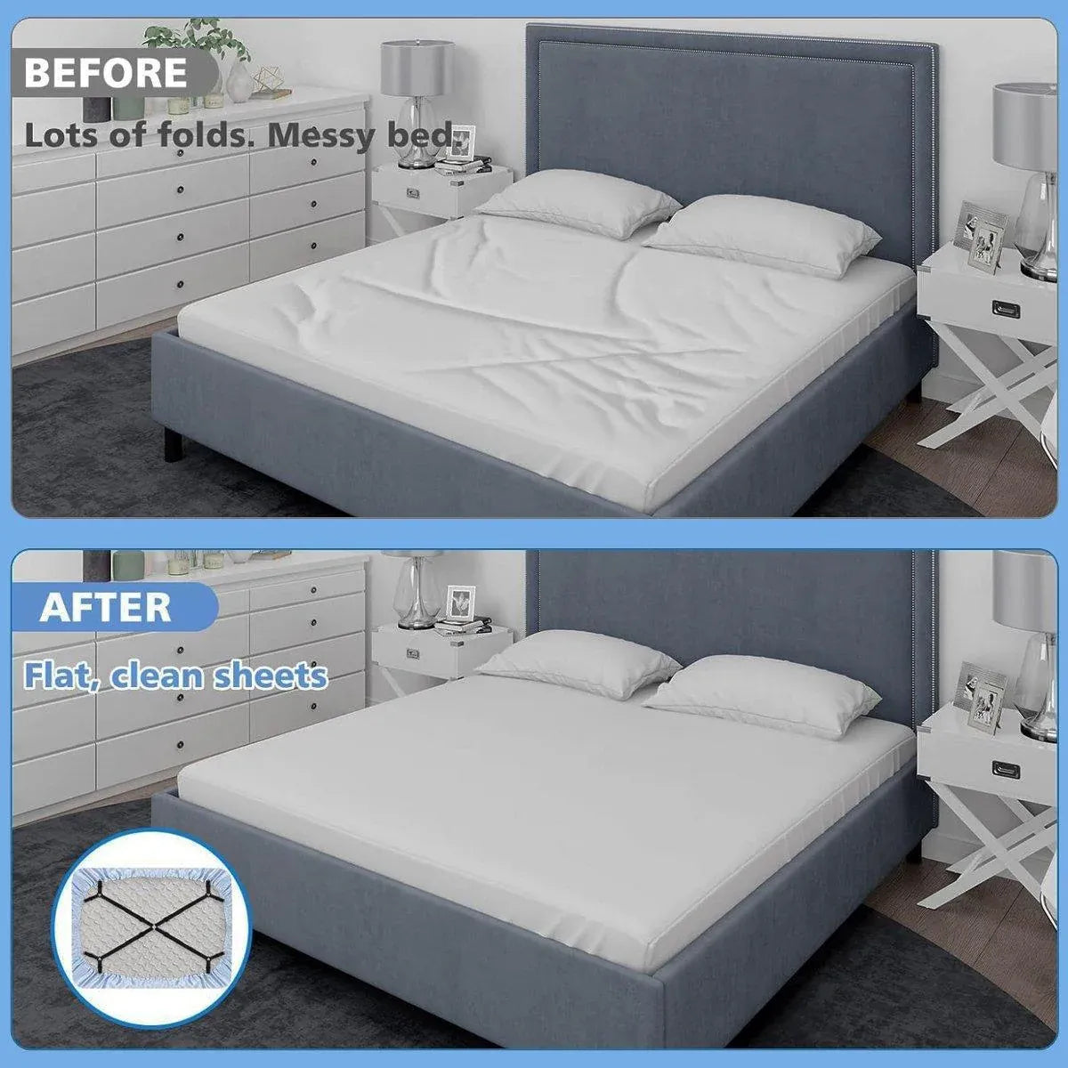 Adjustable Comforter Sheet Buckle Fixer Non-Slip Elastic Clip for Bedding Secure V528-FIXATOR-1PC-799756