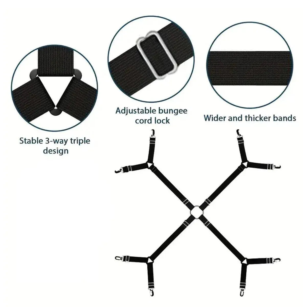 Adjustable Comforter Sheet Buckle Fixer Non-Slip Elastic Clip for Bedding Secure V528-FIXATOR-1PC-799756
