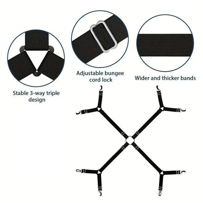 Adjustable Comforter Sheet Buckle Fixer Non-Slip Elastic Clip for Bedding Secure V528-FIXATOR-1PC-799756