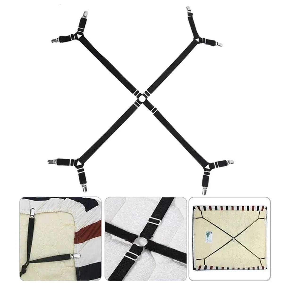 Adjustable Comforter Sheet Buckle Fixer Non-Slip Elastic Clip for Bedding Secure V528-FIXATOR-1PC-799756