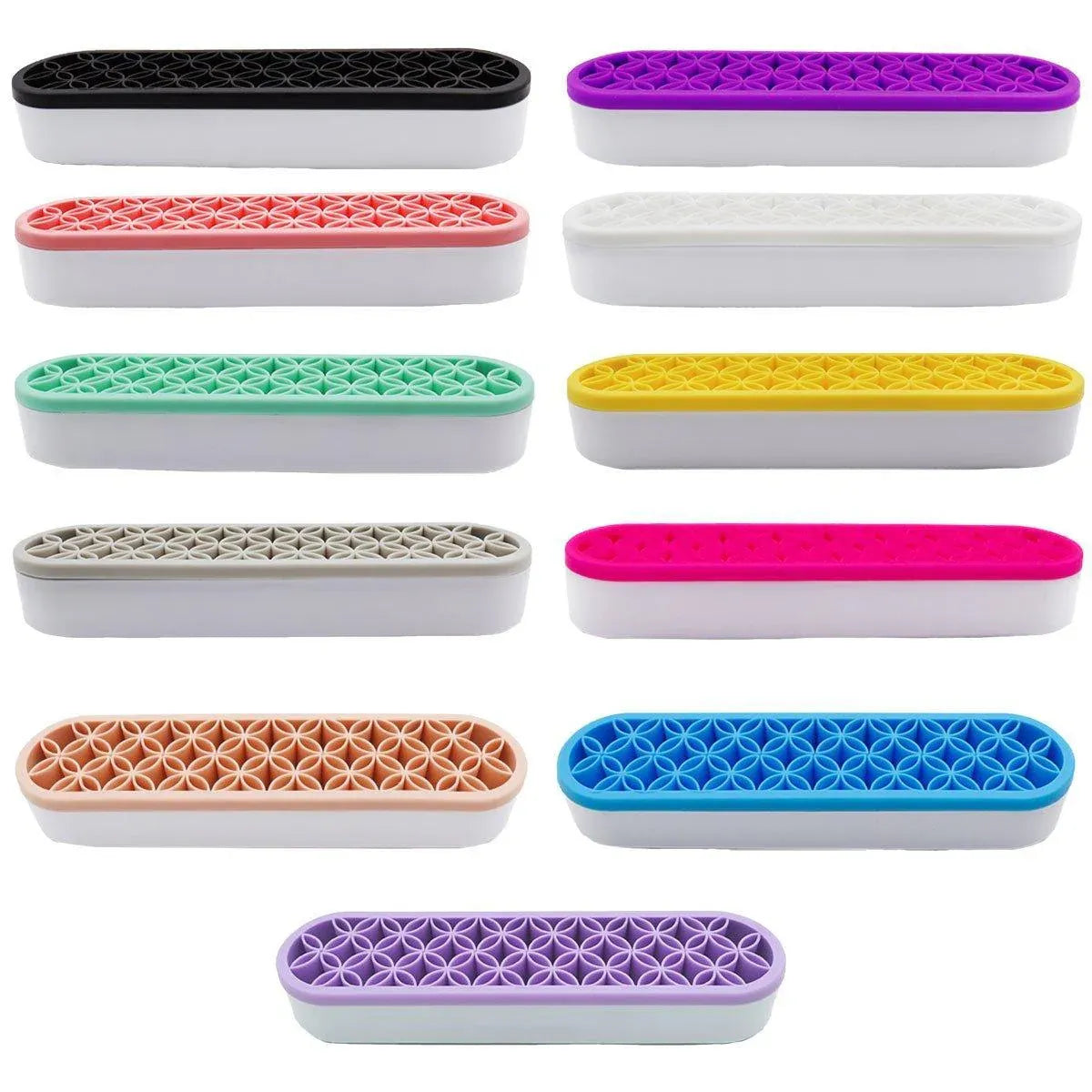 Silicone Makeup Organizer Cosmetic Storage Box Lipstick Brush Holder Desktop Box - White V528-FIXED-FRAME-WHITE-259462