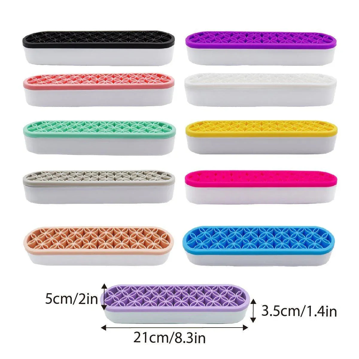 Silicone Makeup Organizer Cosmetic Storage Box Lipstick Brush Holder Desktop Box - White V528-FIXED-FRAME-WHITE-259462