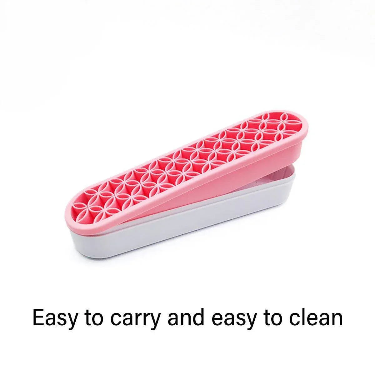 Silicone Makeup Organizer Cosmetic Storage Box Lipstick Brush Holder Desktop Box - White V528-FIXED-FRAME-WHITE-259462