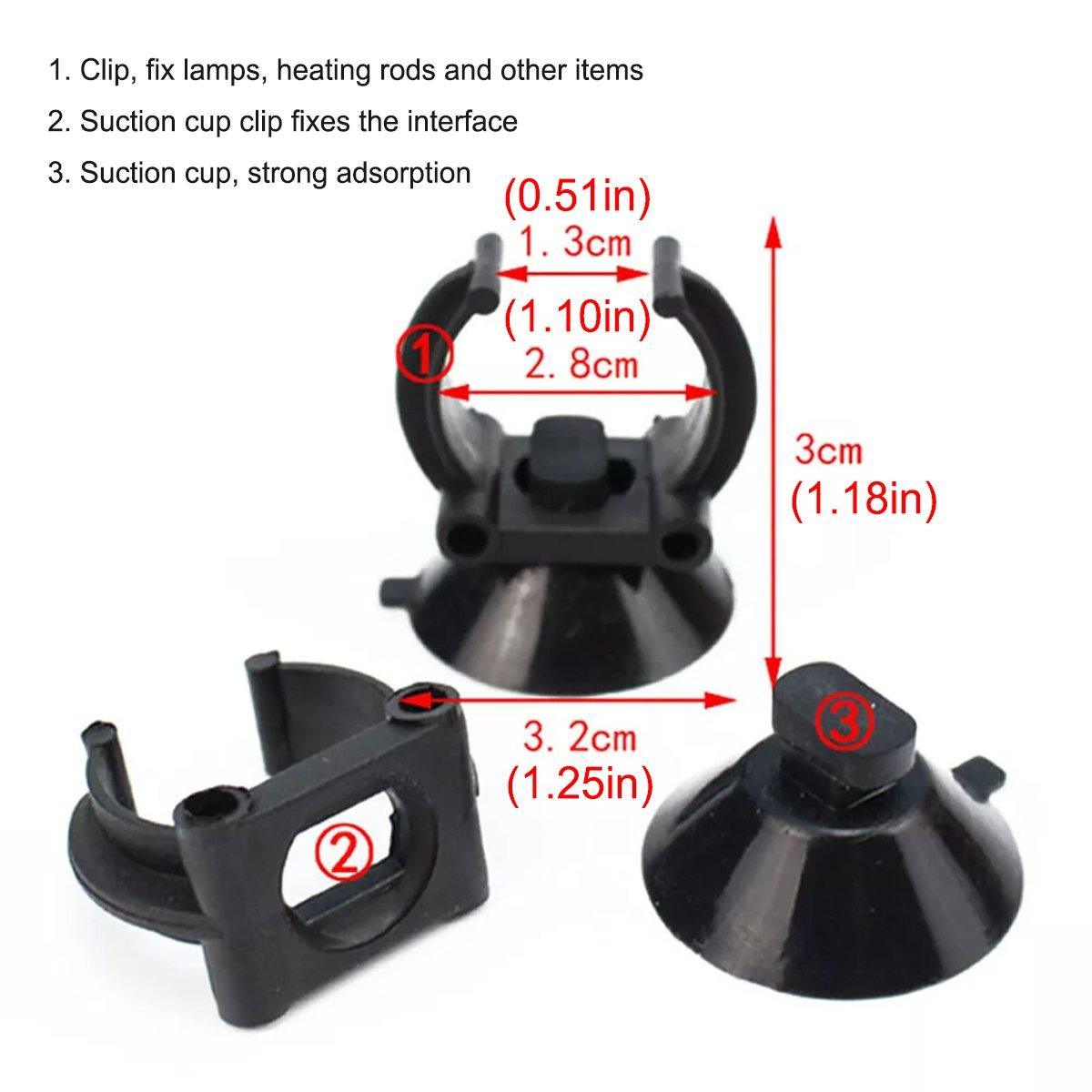 20PCS Black Suction Mount Clips for Aquarium Equipment V528-FIXED-SUCKER-BLACK-20PCS-777203
