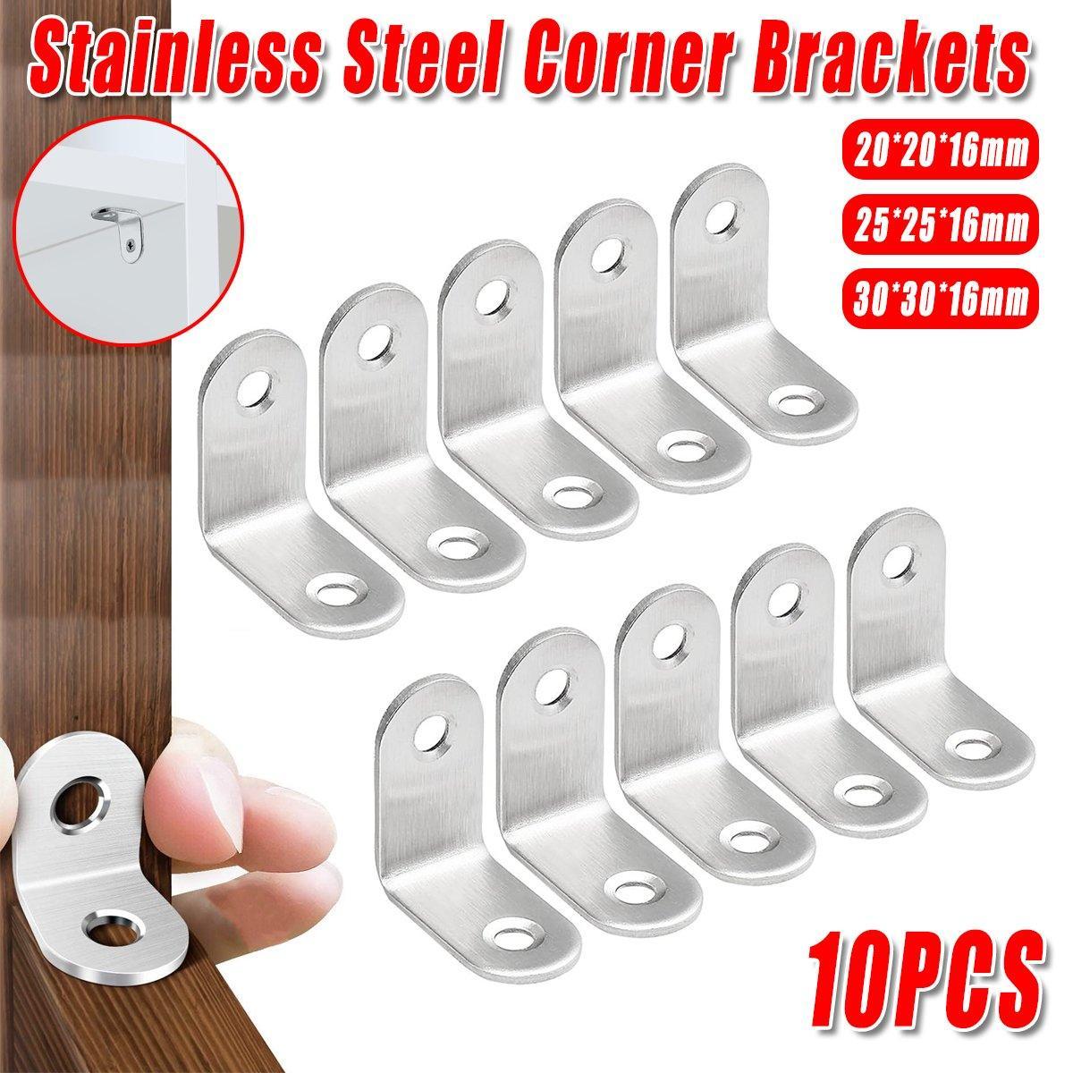 10pcs 90-degree L Type Angle Brackets Right Angle Fixed Support Furniture Connector - 25*25*16mm V528-FIXED-SUPPORT-25-25-16-10PCS-592327