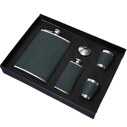 Stainless Steel Hip Flask Portable Wine Pot Flat Pocket Bottle Outdoor Travel V528-FLAGON-GREEN-780564