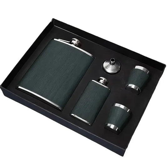Stainless Steel Hip Flask Portable Wine Pot Flat Pocket Bottle Outdoor Travel V528-FLAGON-GREEN-780564