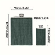 Stainless Steel Hip Flask Portable Wine Pot Flat Pocket Bottle Outdoor Travel V528-FLAGON-GREEN-780564