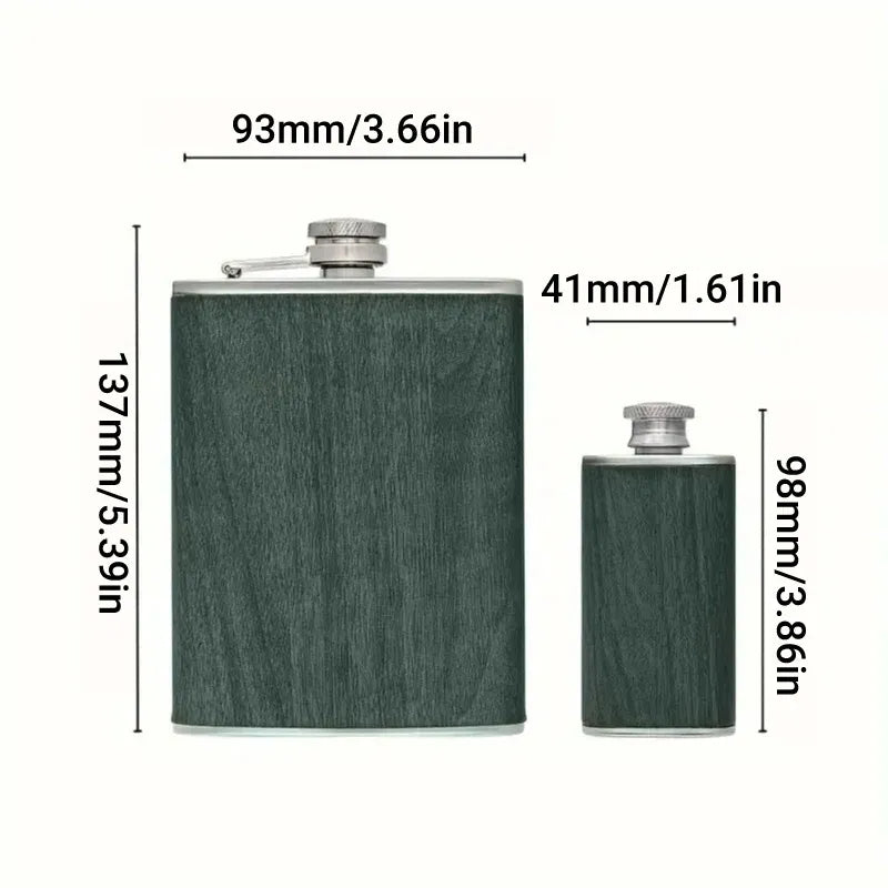 Stainless Steel Hip Flask Portable Wine Pot Flat Pocket Bottle Outdoor Travel V528-FLAGON-GREEN-780564