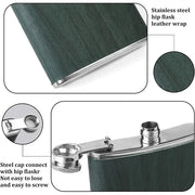 Stainless Steel Hip Flask Portable Wine Pot Flat Pocket Bottle Outdoor Travel V528-FLAGON-GREEN-780564
