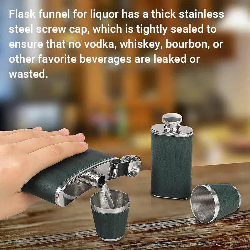 Stainless Steel Hip Flask Portable Wine Pot Flat Pocket Bottle Outdoor Travel V528-FLAGON-GREEN-780564