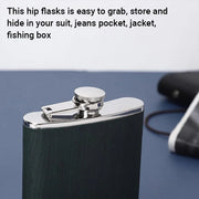 Stainless Steel Hip Flask Portable Wine Pot Flat Pocket Bottle Outdoor Travel V528-FLAGON-GREEN-780564