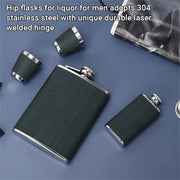 Stainless Steel Hip Flask Portable Wine Pot Flat Pocket Bottle Outdoor Travel V528-FLAGON-GREEN-780564