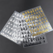 3D Flame Nail Stickers Fire Design Manicure Decals Self Adhesive Nail Art Sheet - Gold V528-FLAMESNAILART-GOLD-42347