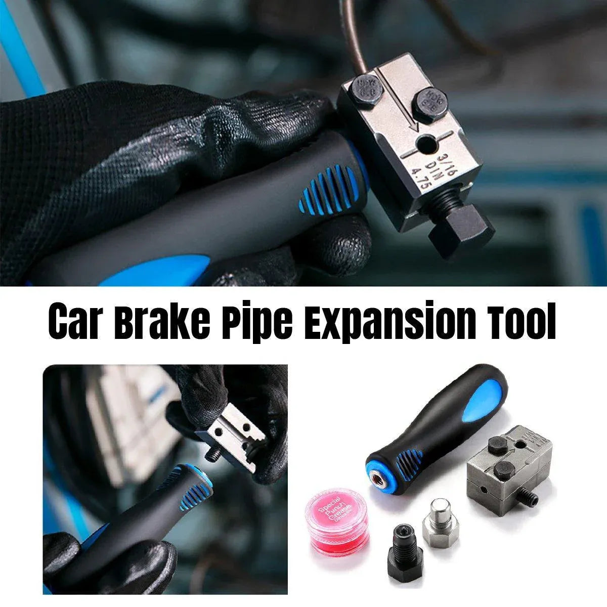 Durable Auto Brake Pipe Flaring Tools Kit Automotive Repair Maintenance Set V528-FLARING-TOOL-7456203