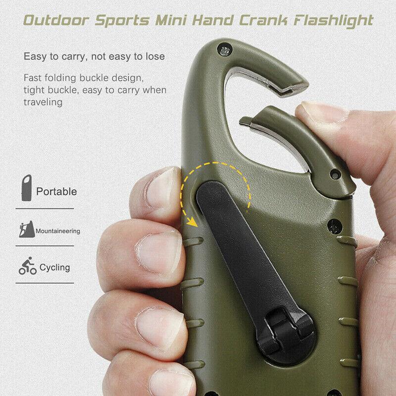 Hand Crank Solar Powered Rechargeable Led Camping Emergency Flashlight - Black V528-FLASHLIGHT-BLACK-91922