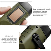 Hand Crank Solar Powered Rechargeable Led Camping Emergency Flashlight - Black V528-FLASHLIGHT-BLACK-91922
