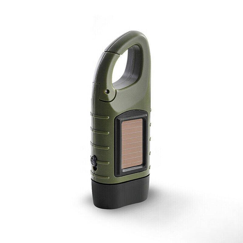 Hand Crank Solar Powered Rechargeable Led Camping Emergency Flashlight - Yellow V528-FLASHLIGHT-YELLOW-79555