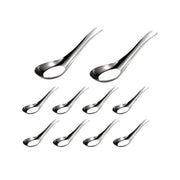 10pcs Stainless Steel Flat Bottom Spoon Household Kitchen Dining Soup Spoon Set V528-FLAT-SPOON-10PCS-747620