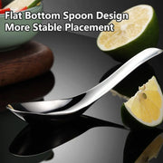 10pcs Stainless Steel Flat Bottom Spoon Household Kitchen Dining Soup Spoon Set V528-FLAT-SPOON-10PCS-747620