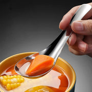 10pcs Stainless Steel Flat Bottom Spoon Household Kitchen Dining Soup Spoon Set V528-FLAT-SPOON-10PCS-747620
