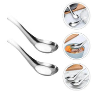 10pcs Stainless Steel Flat Bottom Spoon Household Kitchen Dining Soup Spoon Set V528-FLAT-SPOON-10PCS-747620