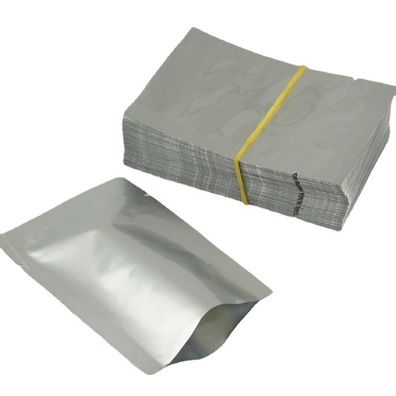 Silver Open Top Aluminum Foil Packaging Bags Heat Seal Vacuum Food Pouches - 24X37CM V528-FLATPOCKET-24-37-50PCS-25253