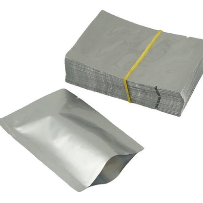 Silver Open Top Aluminum Foil Packaging Bags Heat Seal Vacuum Food Pouches - 24X37CM V528-FLATPOCKET-24-37-50PCS-25253